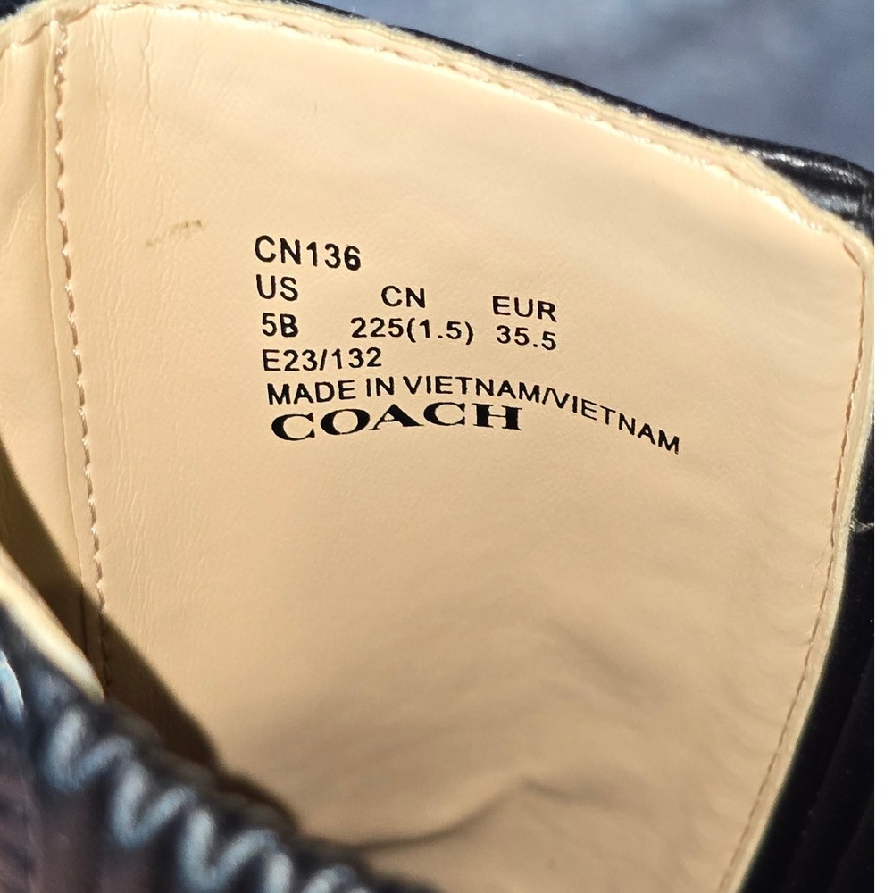NEW Coach Black Leather Prestyn Bootie Women's Size 5 - Picture 6 of 9